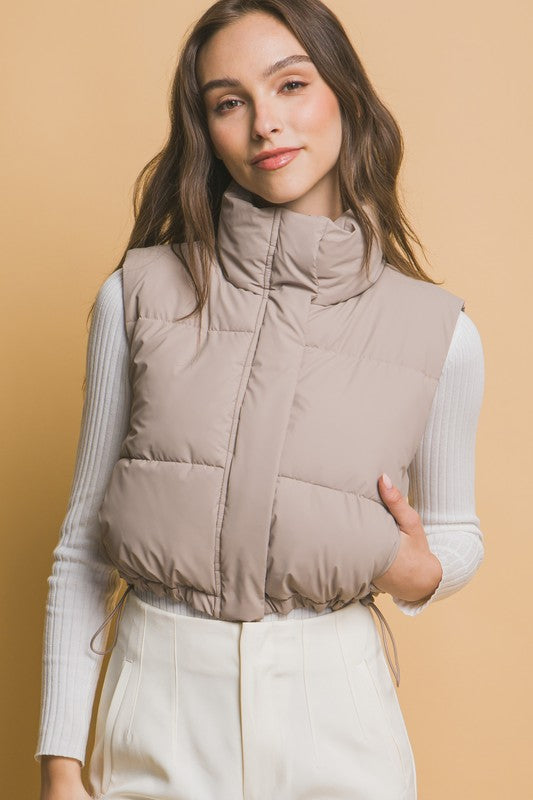 Taupe Puffer Vest