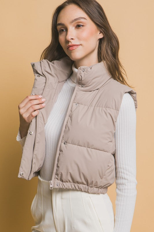 Taupe Puffer Vest