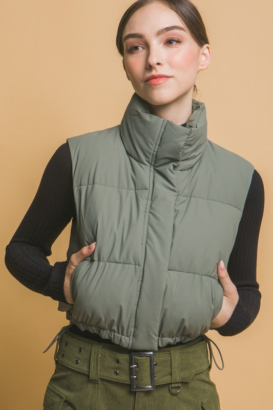 Olive Puffer Vest