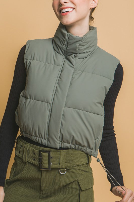 Olive Puffer Vest