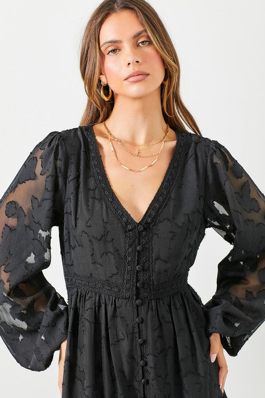 Black Button Down Maxi Dress