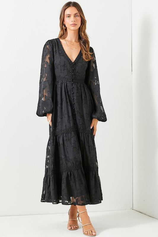 Black Button Down Maxi Dress