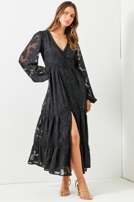 Black Button Down Maxi Dress