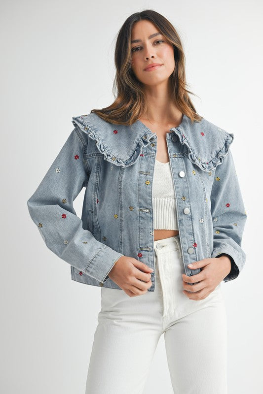 Denim Embroidered Jacket