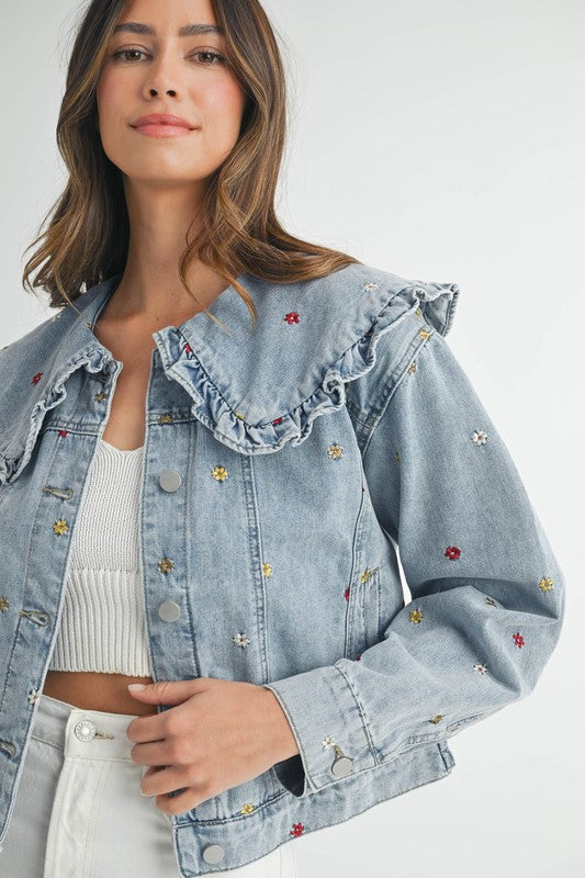 Denim Embroidered Jacket