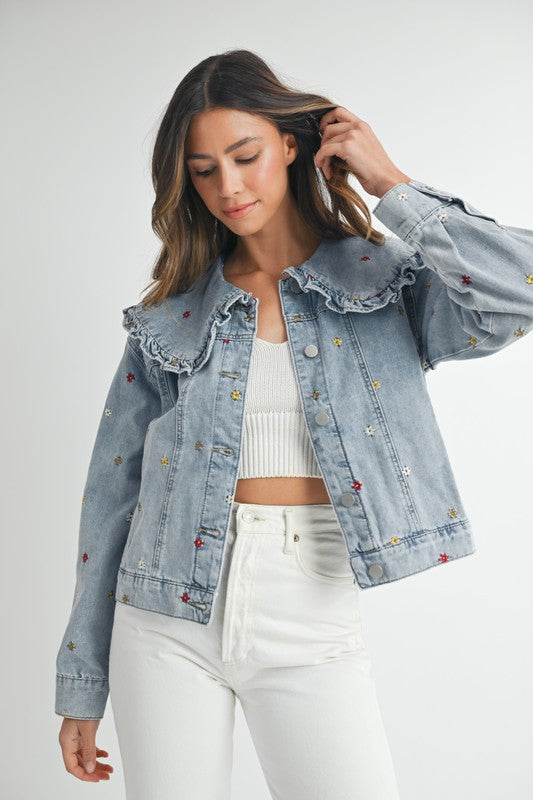 Denim Embroidered Jacket