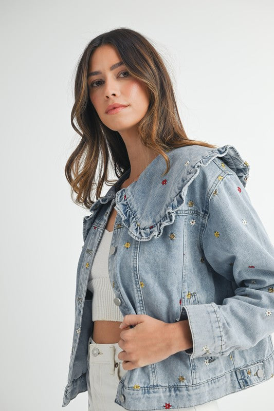 Denim Embroidered Jacket