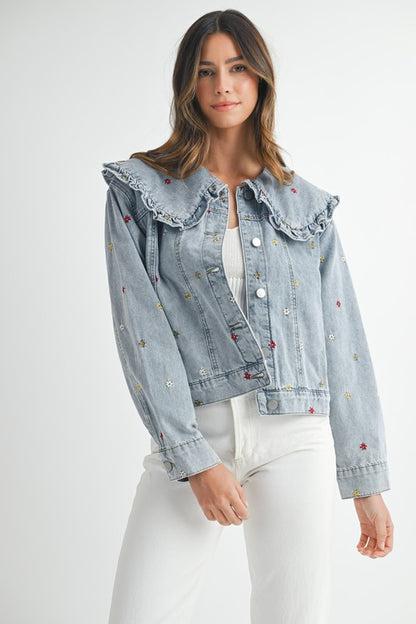 Denim Embroidered Jacket