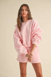 Pink Fleece Crewneck