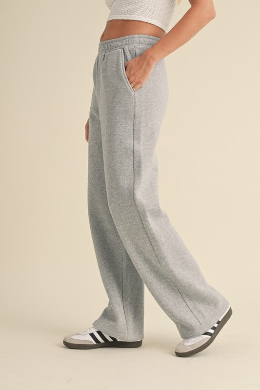 Cozy Grey Wide Leg Sweatpants