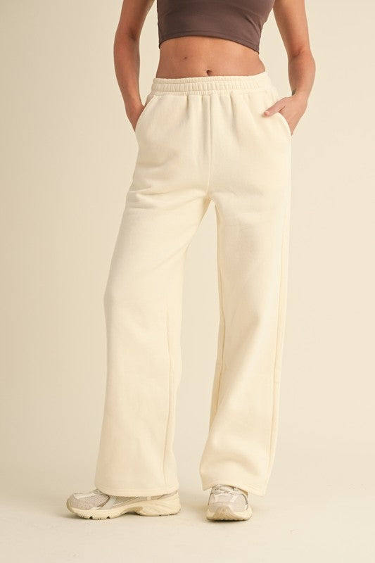 Cream Flare Sweatpants