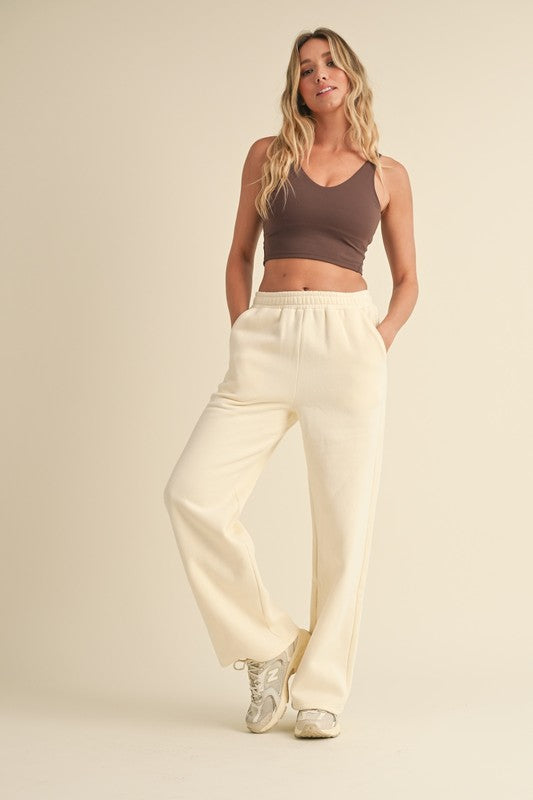 Cream Flare Sweatpants