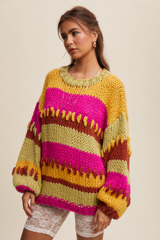 Multicolor Crochet Sweater