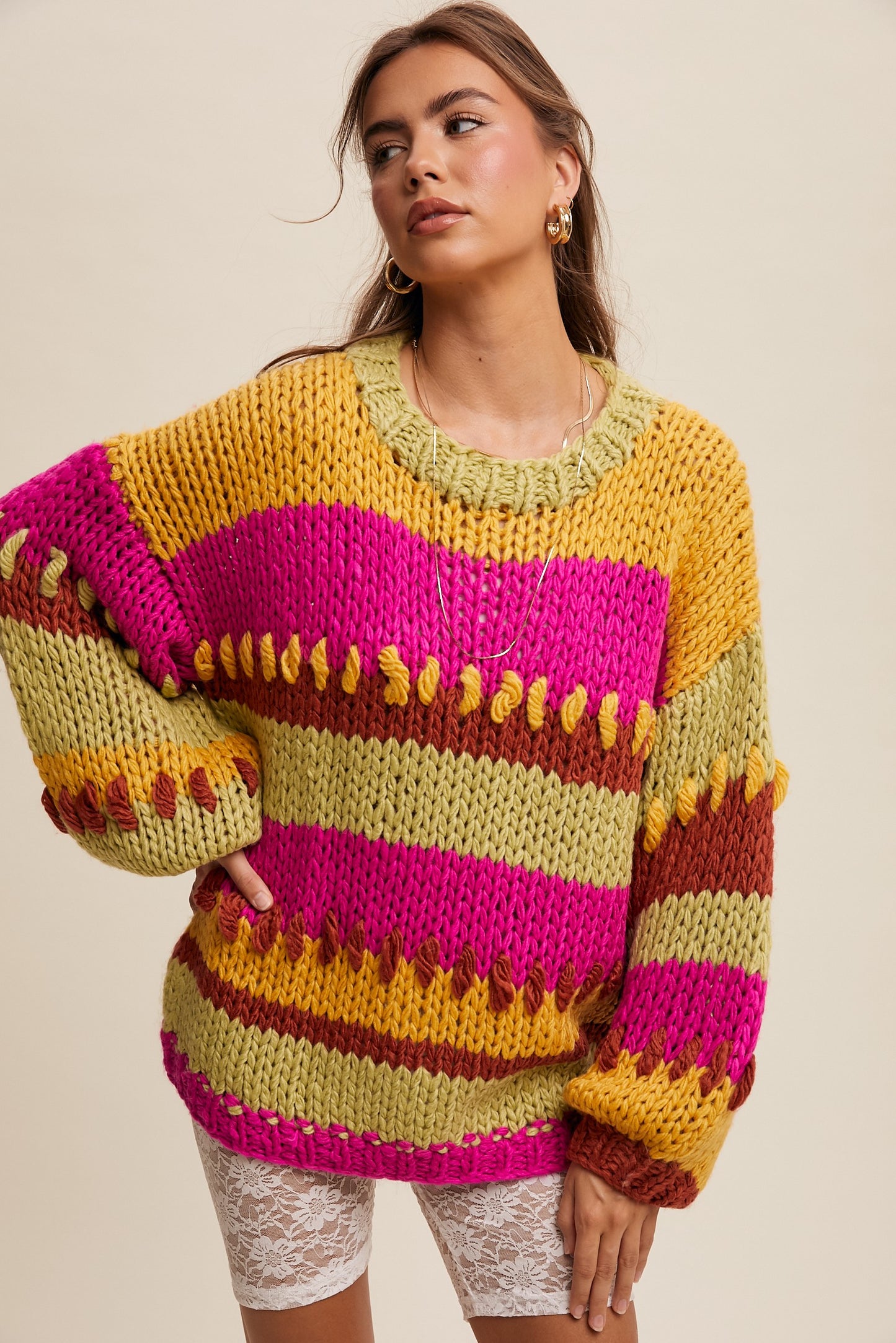 Multicolor Crochet Sweater