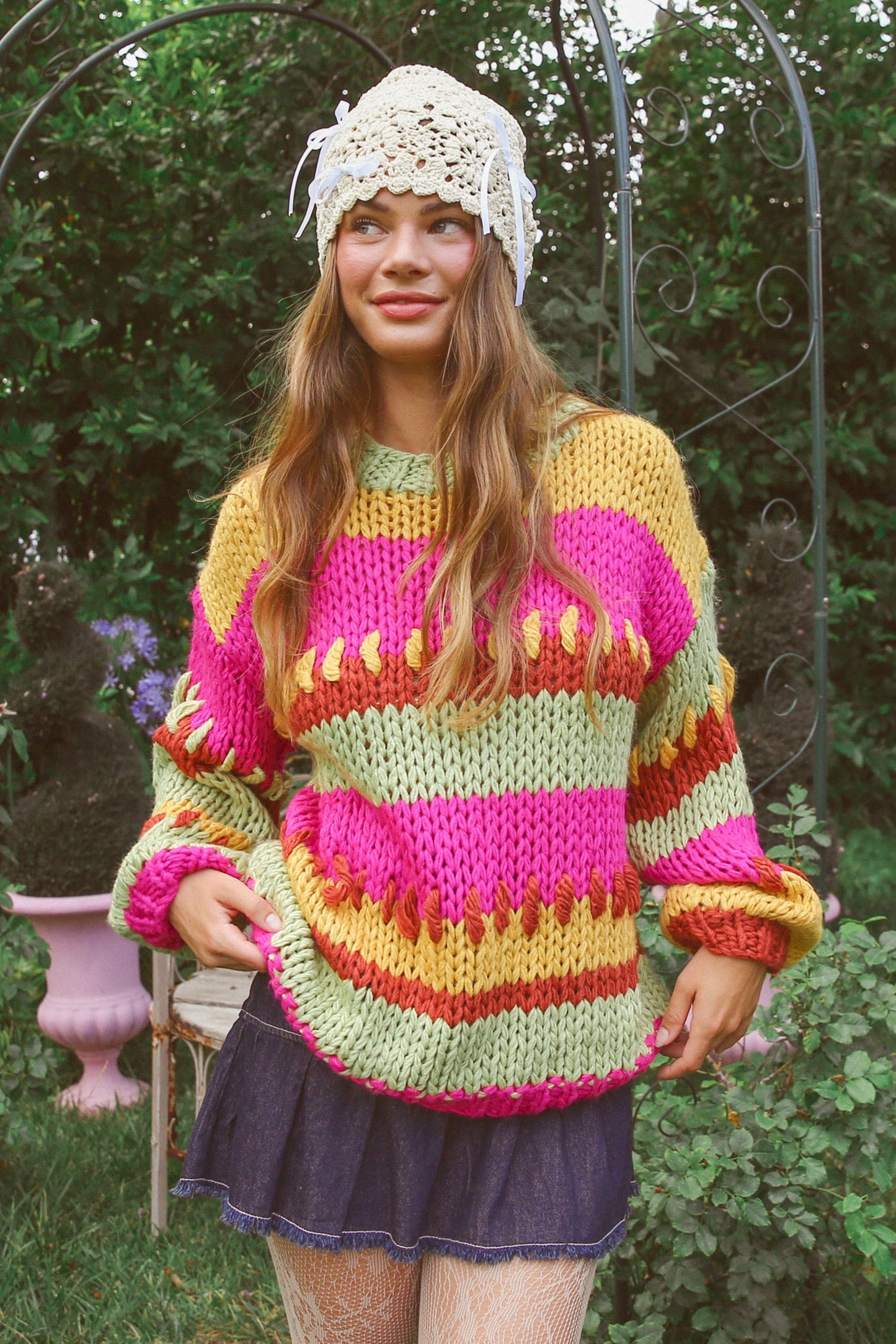 Multicolor Crochet Sweater