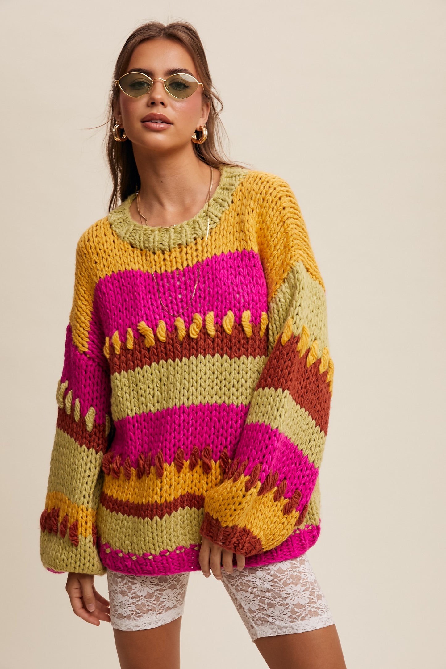 Multicolor Crochet Sweater