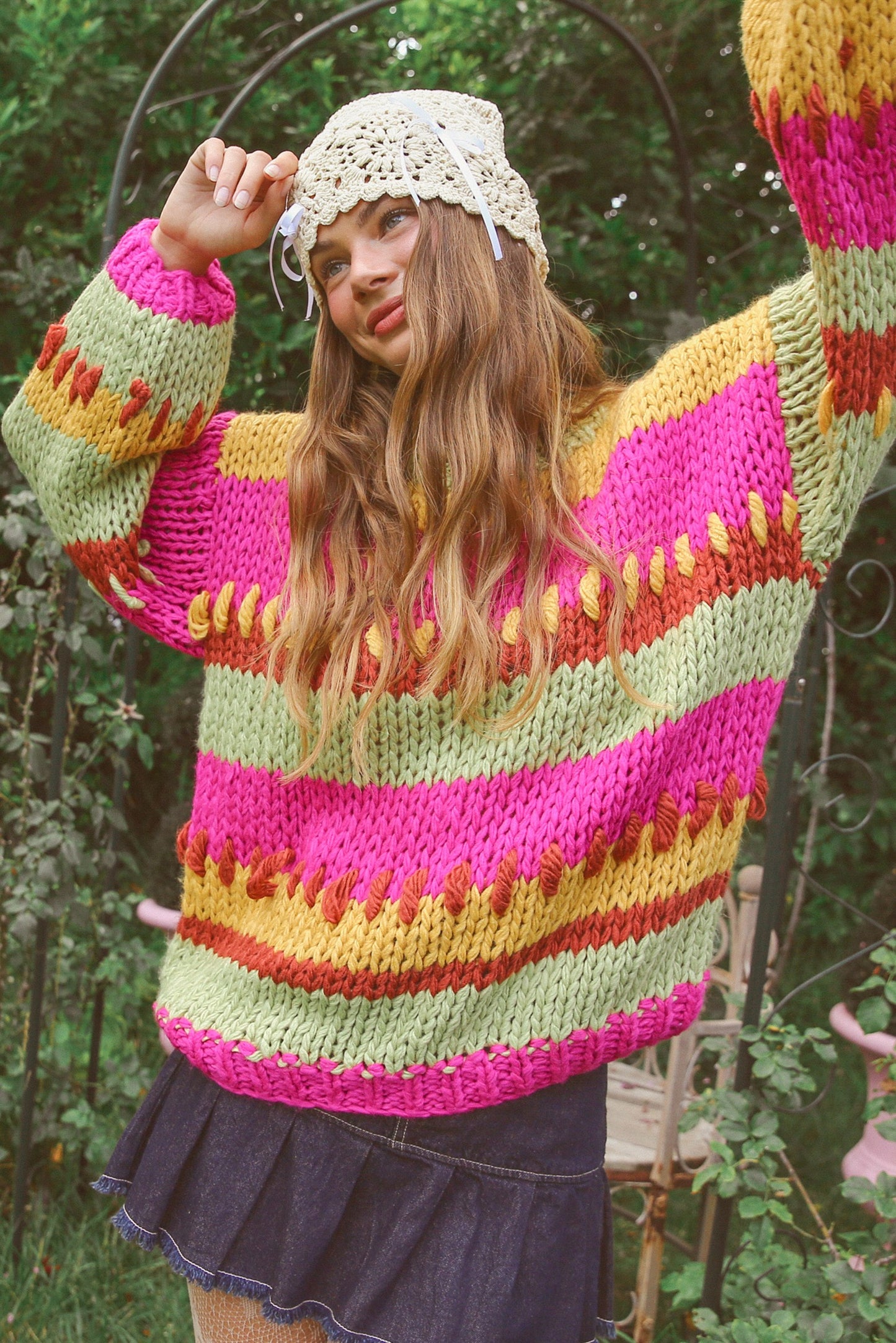 Multicolor Crochet Sweater