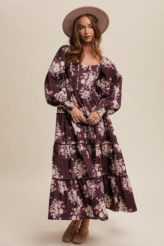 Floral Corset Maxi Dress