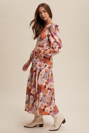 Red Floral Maxi Dress