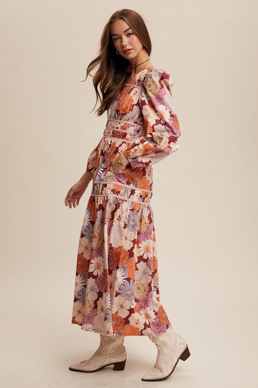 Red Floral Maxi Dress