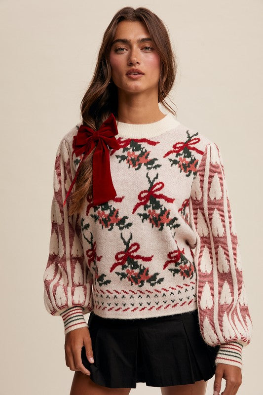 Cream Mistletoe Sweater