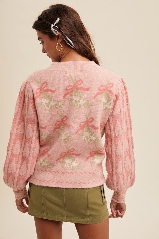 Pink Mistletoe Sweater