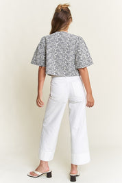 Black Front Tie Blouse