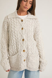 Heather Grey Front Pocket Oversized Cardigan