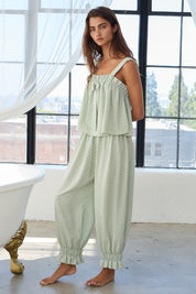 Green Embroidered Dot Set