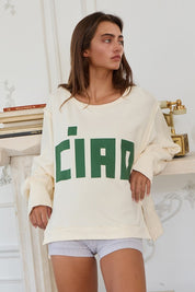 Cream 'CIAO' Long Sleeve Top