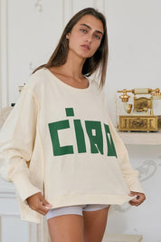 Cream 'CIAO' Long Sleeve Top