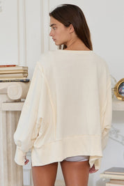 Cream 'CIAO' Long Sleeve Top