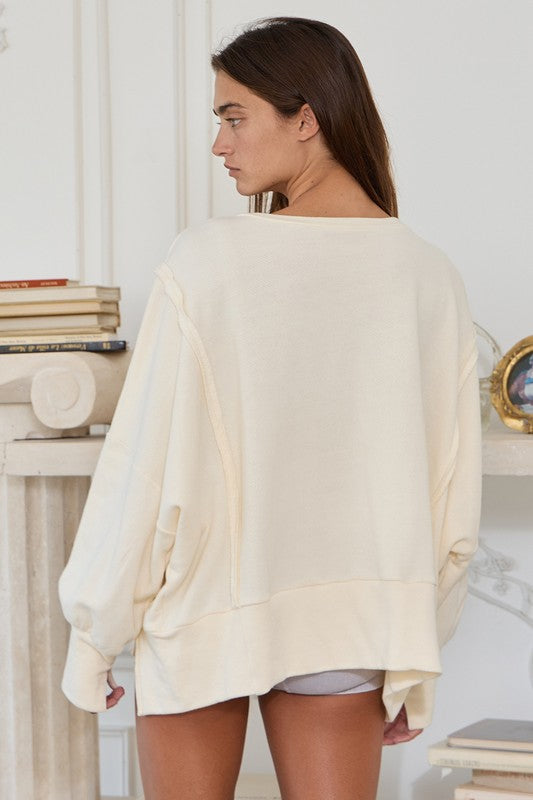 Cream 'CIAO' Long Sleeve Top