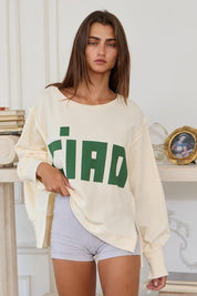 Cream 'CIAO' Long Sleeve Top