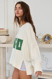 Cream 'CIAO' Long Sleeve Top