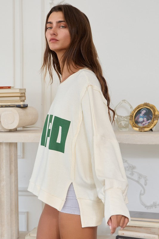 Cream 'CIAO' Long Sleeve Top