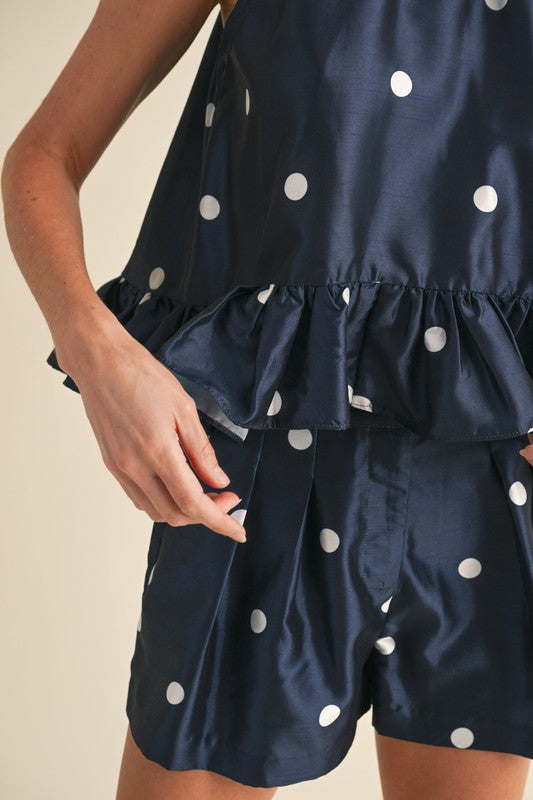 Navy Polka Dot Set