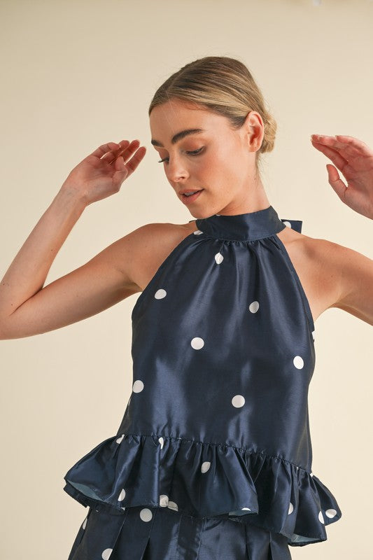 Navy Polka Dot Set