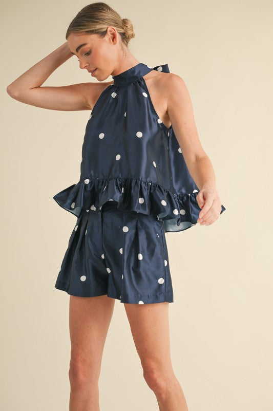 Navy Polka Dot Set