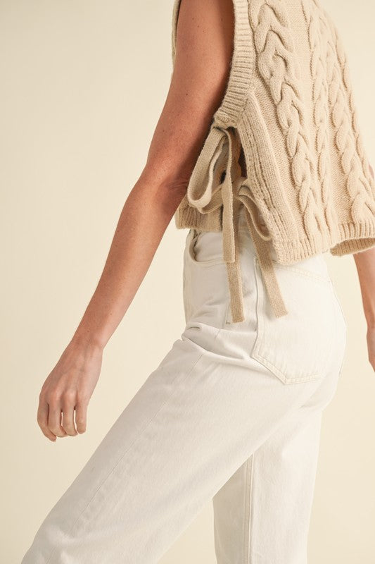 Taupe Cropped Sweater Vest