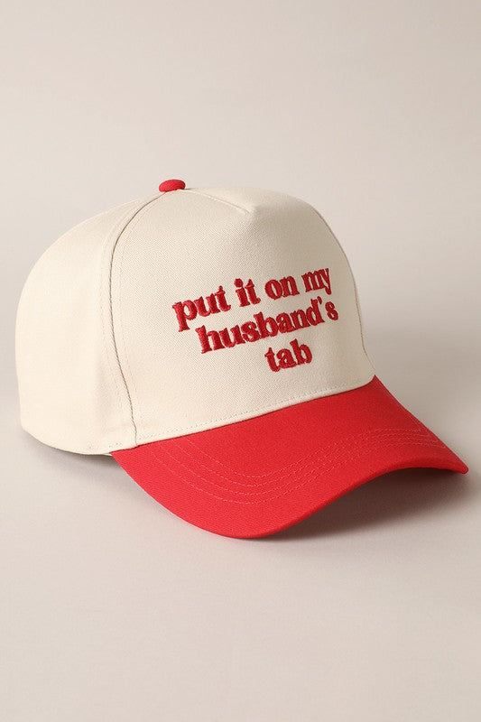 Put it on My Husbands Tab Hat/ Red