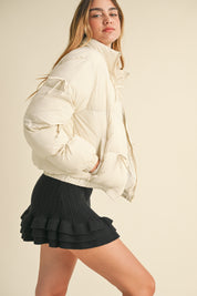 Puffer Jacket With Bows