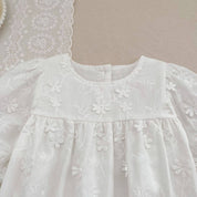 White Embroidered Baby Dress & Romper