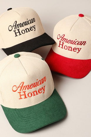 American Honey Corduroy Hat - Black