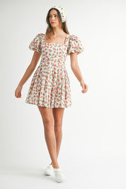 Red Floral Mini Dress