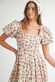 Red Floral Mini Dress