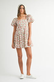 Red Floral Mini Dress