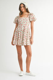 Red Floral Mini Dress
