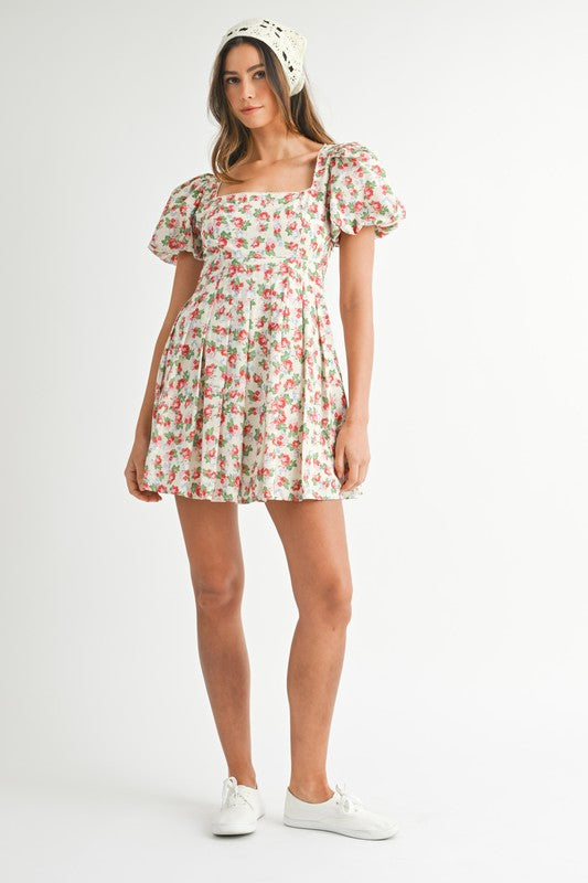 Red Floral Mini Dress