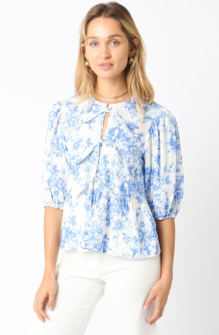 Blue & White Helen Top